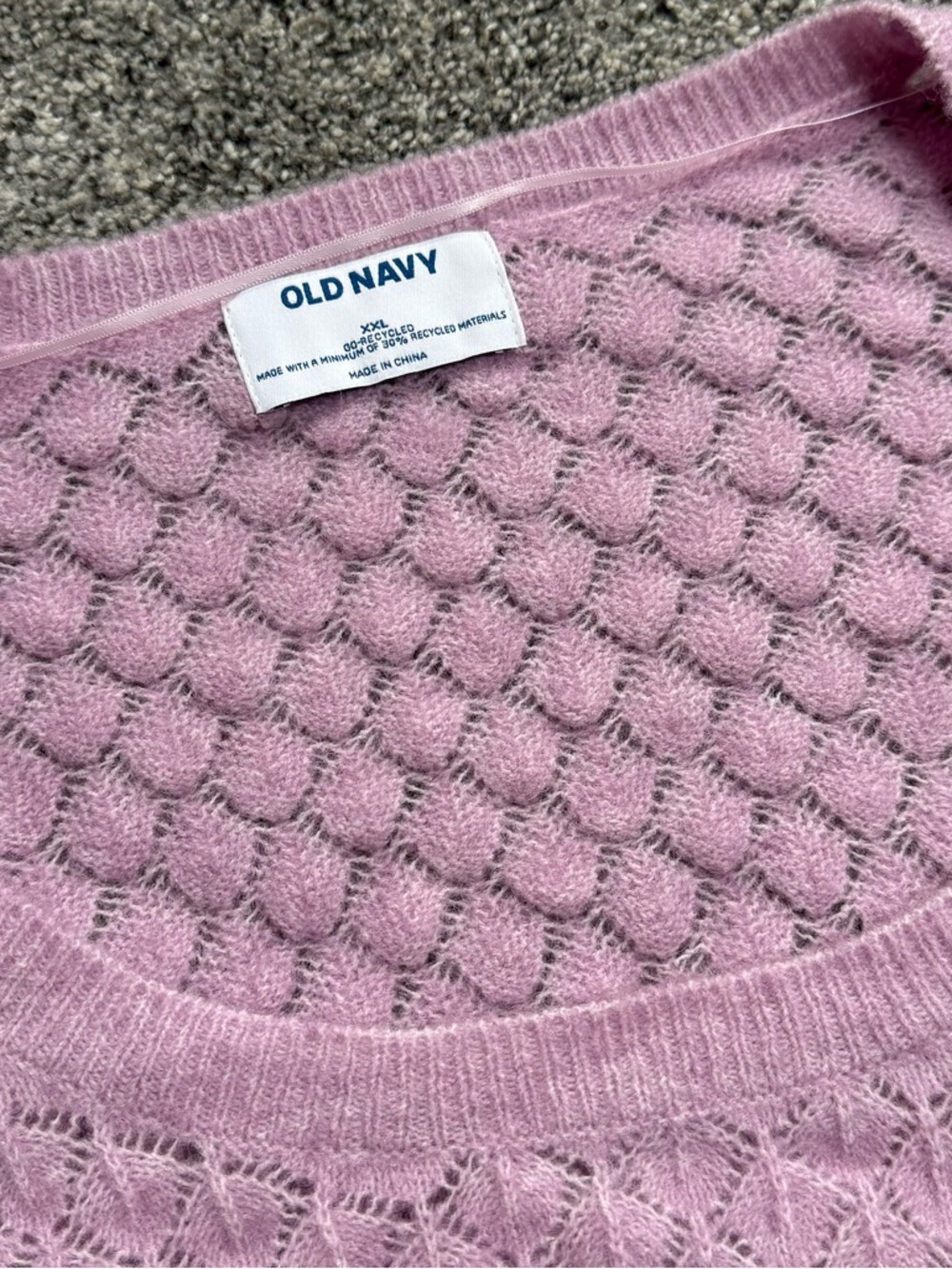 Old Navy Lilac Openwork Scoop-Neck Sweater - Picture 3 of 4